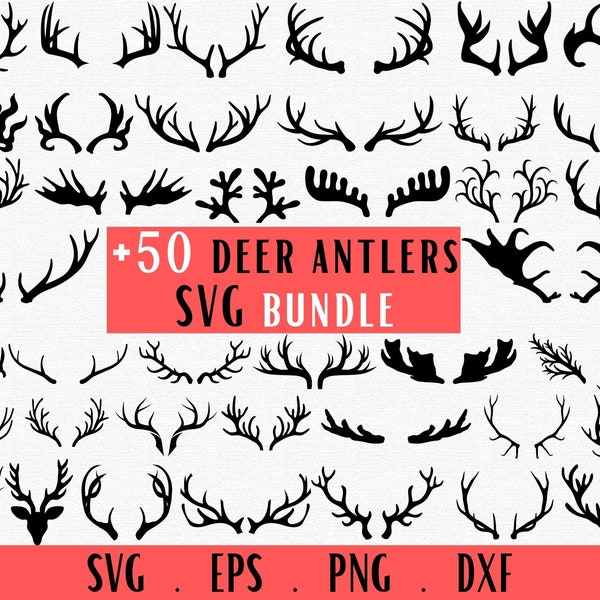 Deer Antlers Svg, Deer Antlers clipart, Antlers cut files for Cricut Silhouette, Hunting Svg, Deer hunting svg, Moose Antlers svg, Deer Horn