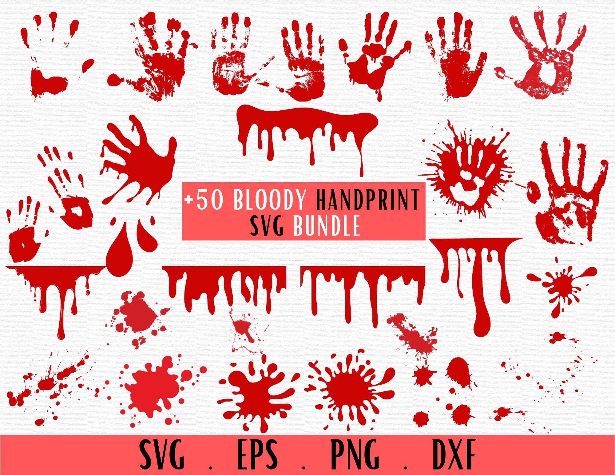 Bloody Handprint Svg Blood Splatter Svg Blood Drip Svg | Etsy UK