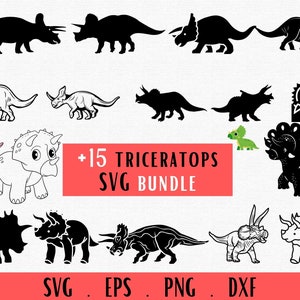 Triceratops SVG, Dinosaur SVG Bundle, Triceratops outline, Triceratops theme, Baby Dinosaur Clipart, Dinosaur Silhouette Cricut, Dino SVG