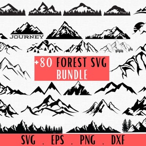 Montaña Svg, Mountain Silhouette Cut Files, Mountain Clipart, Mountain png, Mountain scene svg, Nature Camping svg, Mountain range svg, Vector