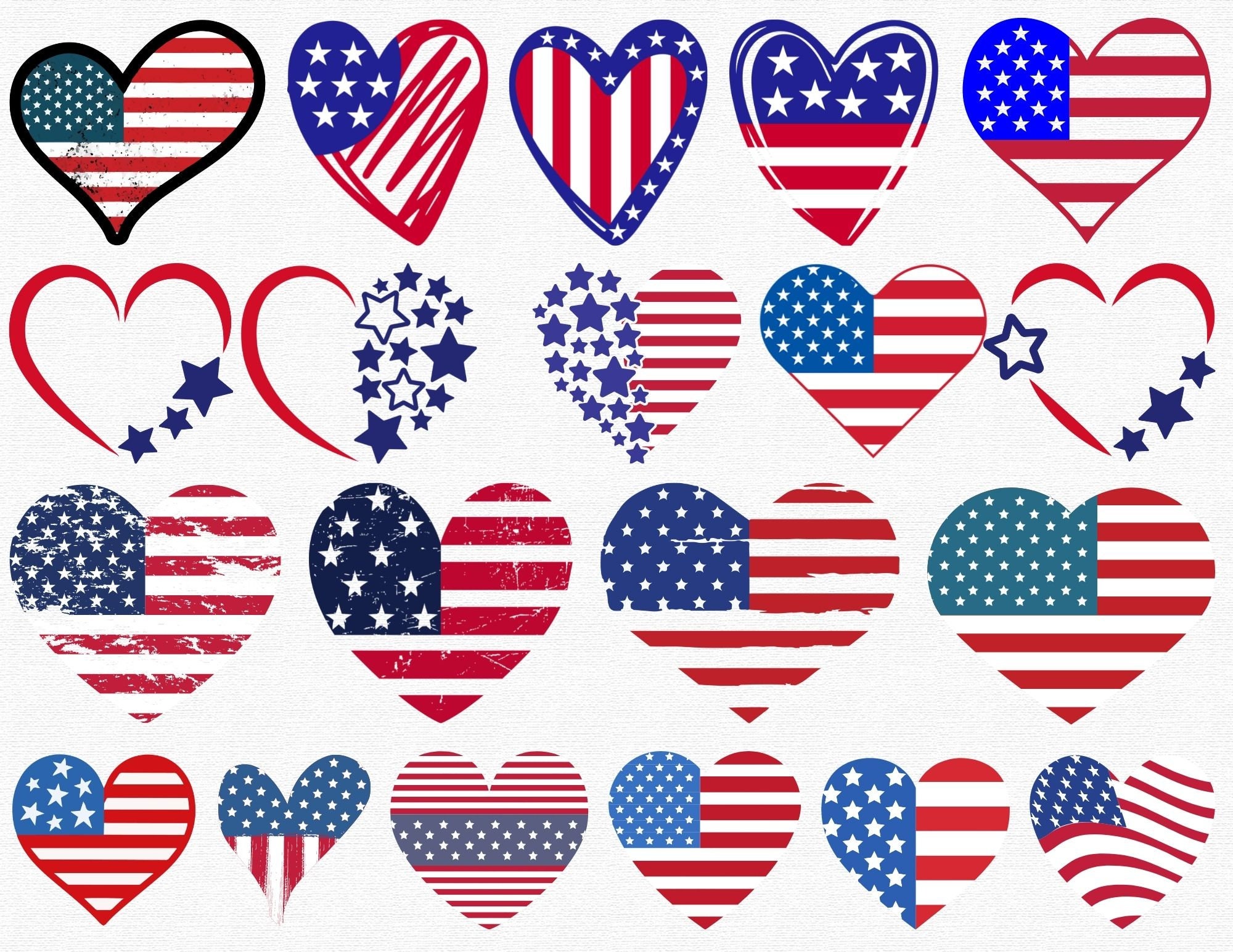 American Heart Flag Svg American Flag Png 4th of July Svg - Etsy