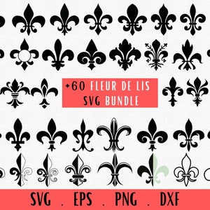 Fleur de Lis Svg, Fleur de Lis Bundle Svg, Fleur de Lis Vector Clipart Monogram for Cricut & Silhouette, Fleur di lis cut file, Louisiana svg