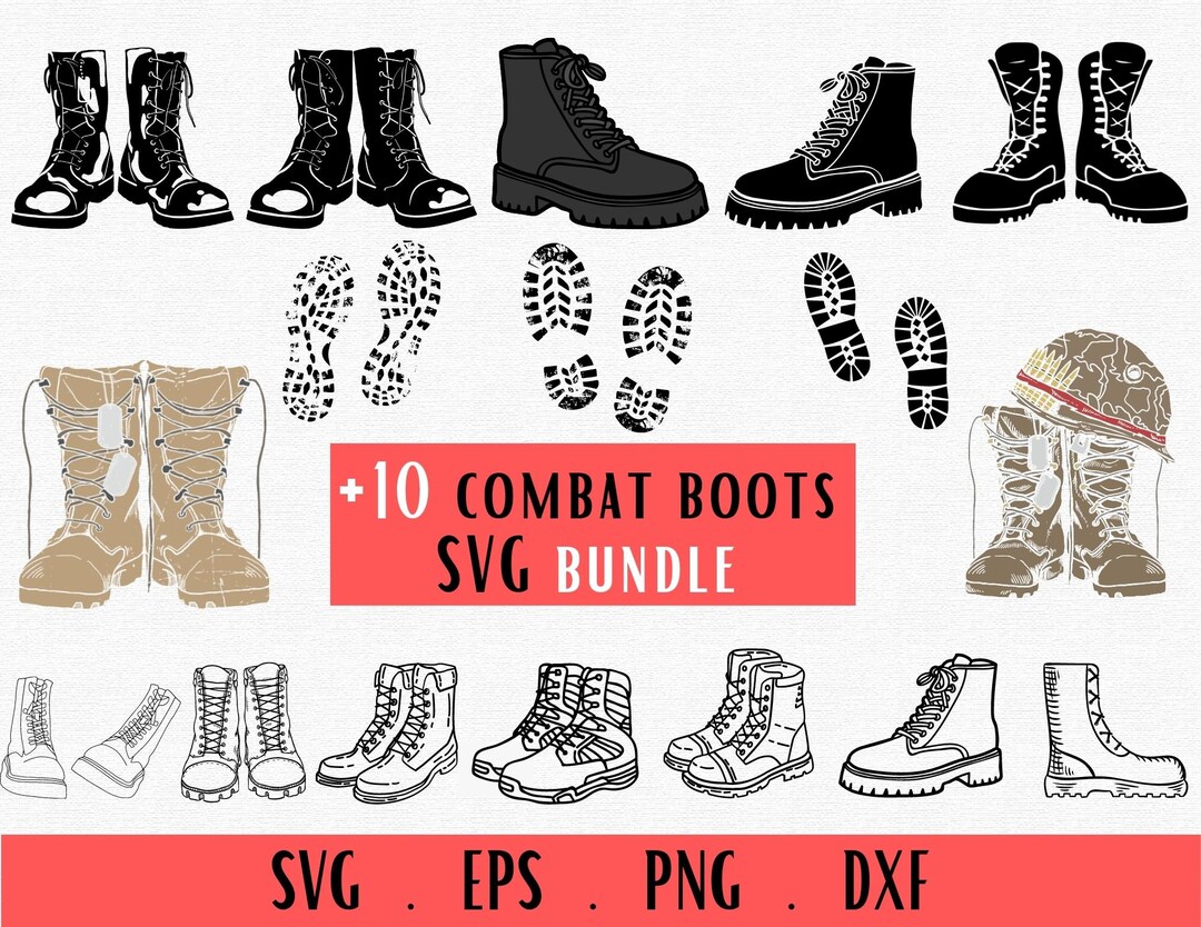 Combat Boots Svg, Veteran Svg, Army, Soldier Svg, Combat Boots Clipart