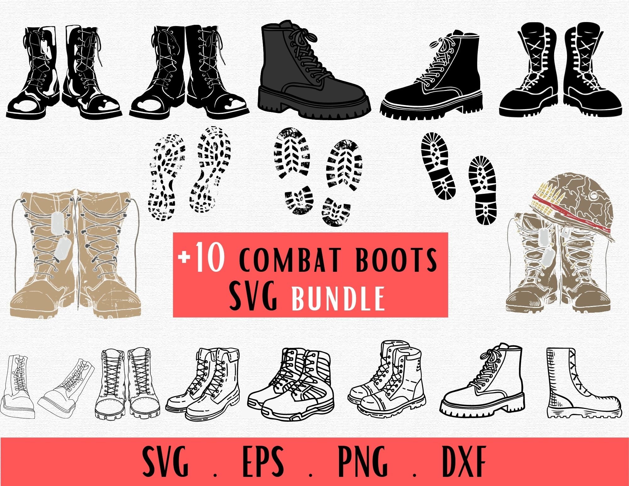 Combat Boots Stencil - Etsy