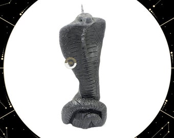 Vela Figura Cobra Negra, Romper Magias 15cm / Black Cobra Candle