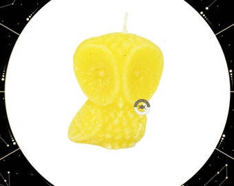 Vela Buho Amarillo (Sabiduria, Suerte Economia) / Yellow Owl Candle, Money