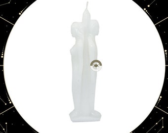 White Couple Candle (Matrimonial Separation) 14cm / White Separation Couple Candle