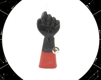 Red and Black Fist Figure Candle (Abrecaminos) / Fist Candle Open Roads