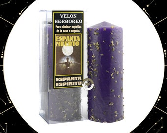 Velon Herboreo Espanta Espiritu, Espanta Muerto / Bougie à base de plantes