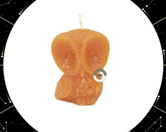 Vela Buho Naranja (Sabiduria, Buena Suerte) / Orange Owl Candle