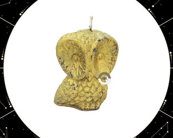 Vela Buho Dorado (Sabiduria, Buena Suerte) / Golden Owl Candle