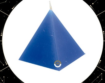 Vela Piramide Azul, Abrecaminos Poder Mental, Estudios / Blue Pyramid Candle, Open Roads