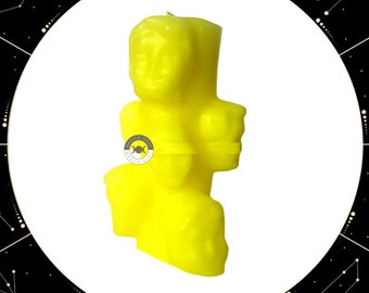 Yellow Thousand Faces Figure Candle, Money 16cm / Yellow Thousand Faces Candle, Money