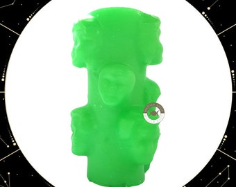 Vela Figura Mil Caras Verde, Negocios, Clientes 16cm / Green Thousand Faces Candle