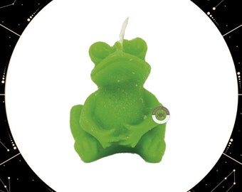 Bougie verte de grenouille porte-bonheur (travail d’affaires)/ Bougie verte de grenouille porte-bonheur, entreprise