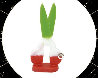 Saint George Scissors Figure Candle (Green, White, Red) / St George Scissors Candle