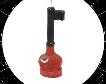 Black and Red Key Candle (Abrecaminos) / Candle, Key Open Roads