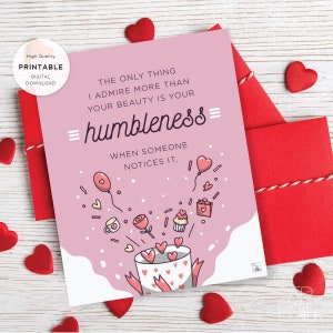 Carta imprimible del día de San Valentín, carta de amor, tarjeta de aniversario de San Valentín para marido esposa novio novia Descarga digital 195