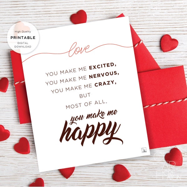 Druckbare Valentinstagsbrief, Liebesbrief, Valentinstag Jubiläumskarte für Mann Frau Freund Freundin digitaler Download 180