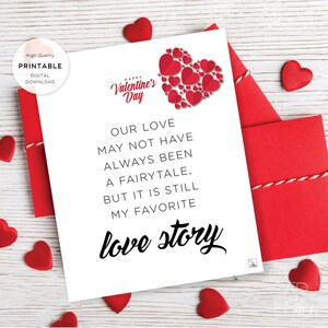 Carta imprimible del Día de San Valentín, Carta de Amor, Tarjeta de Aniversario de San Valentín para marido esposa novio novia Descarga Digital 175
