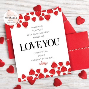 Carta imprimible del Día de San Valentín, Carta de Amor, Tarjeta de Aniversario de San Valentín para marido esposa novio novia Descarga Digital 177