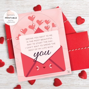 Carta imprimible del Día de San Valentín, Carta de Amor, Tarjeta de Aniversario de San Valentín para marido esposa novio novia Descarga Digital 196