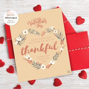 Carta imprimible del Día de San Valentín, Carta de Amor, Tarjeta de Aniversario de San Valentín para marido esposa novio novia Descarga Digital 190