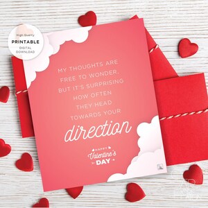Carta imprimible del Día de San Valentín, Carta de Amor, Tarjeta de Aniversario de San Valentín para marido esposa novio novia Descarga Digital 202