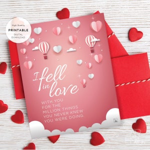 Carta imprimible del Día de San Valentín, Carta de Amor, Tarjeta de Aniversario de San Valentín para marido esposa novio novia Descarga Digital 189