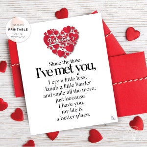 Carta imprimible del Día de San Valentín, Carta de Amor, Tarjeta de Aniversario de San Valentín para marido esposa novio novia Descarga Digital 171
