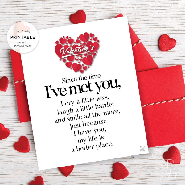 Druckbare Valentinstagsbrief, Liebesbrief, Valentinstag Jahrestag Karte für Mann Frau Freund Freundin digitaler Download 171