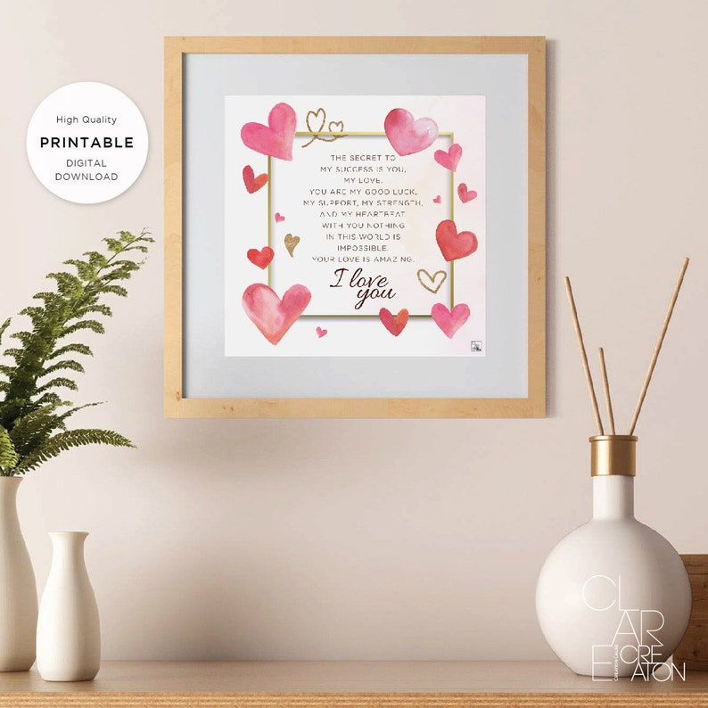 Printable Valentine's Day Letter, Love Letter, Valentines Anniversary ...