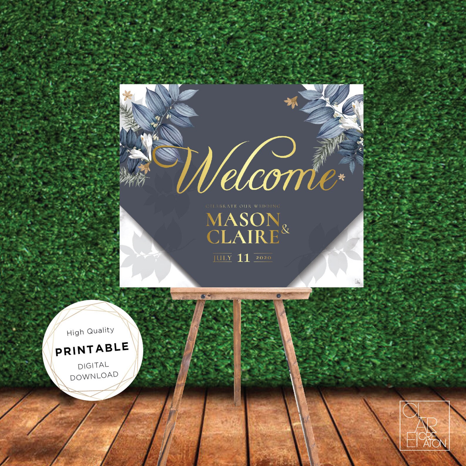 Personalized Wedding Welcome Sign Welcome Sign Board Printable 36x24