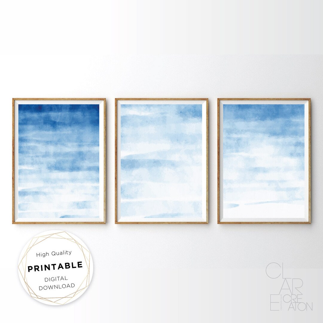 Mid Century Modern Art Print Set of 3, Neutral Geometric Gallery Wall ...