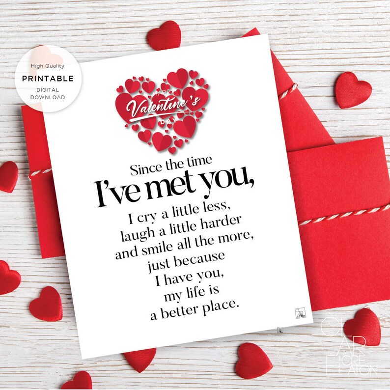 Printable Valentine's Day Letter, Love Letter, Valentines Anniversary ...