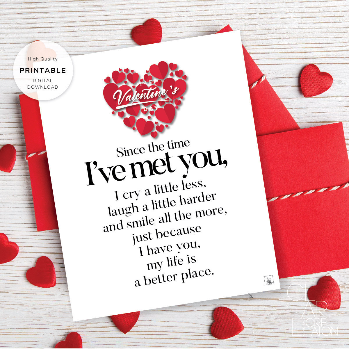 Printable Valentine's Day Letter, Love Letter, Valentines Anniversary
