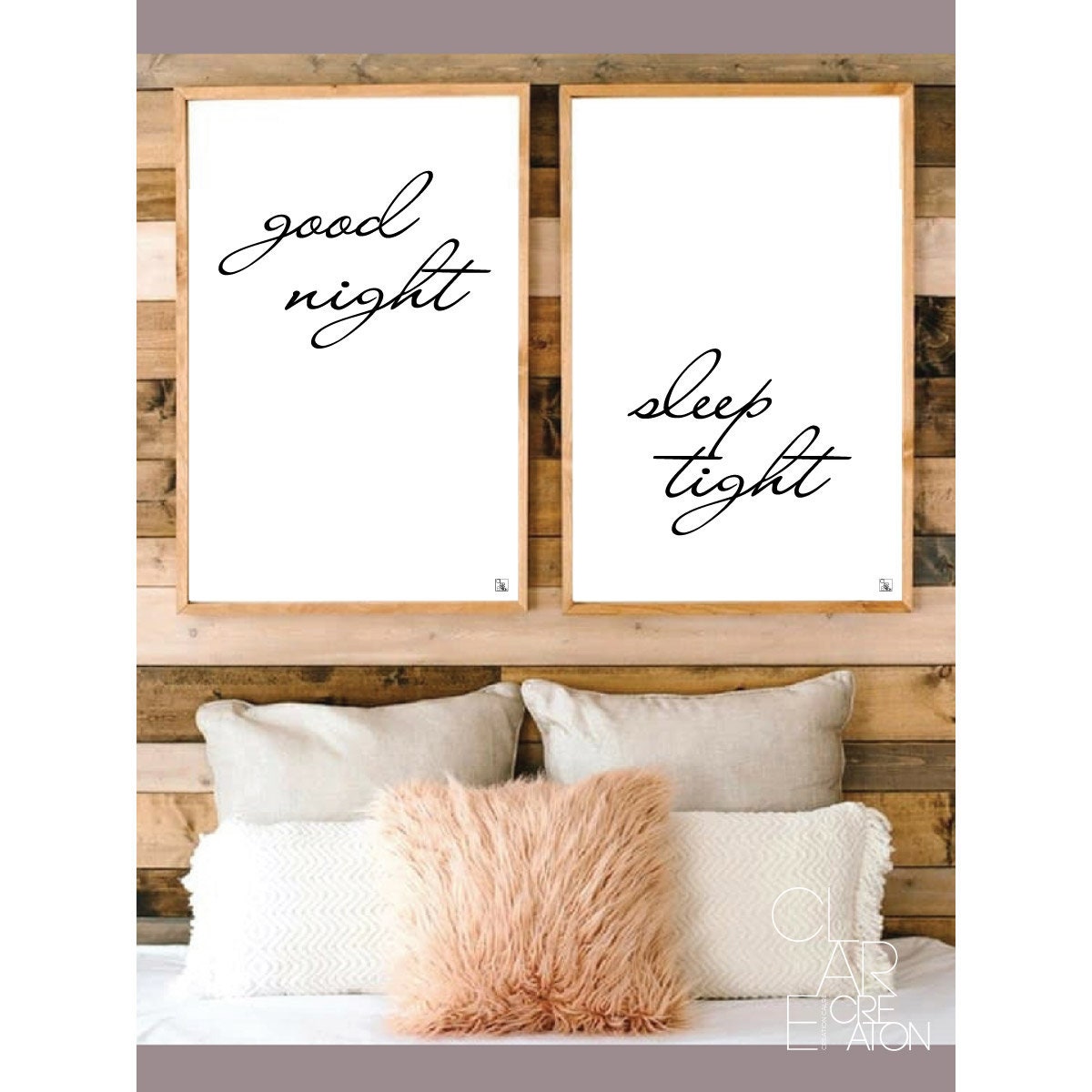 Good Night Sleep Tight Printable Set of 2 Prints Wall Art, Printable ...