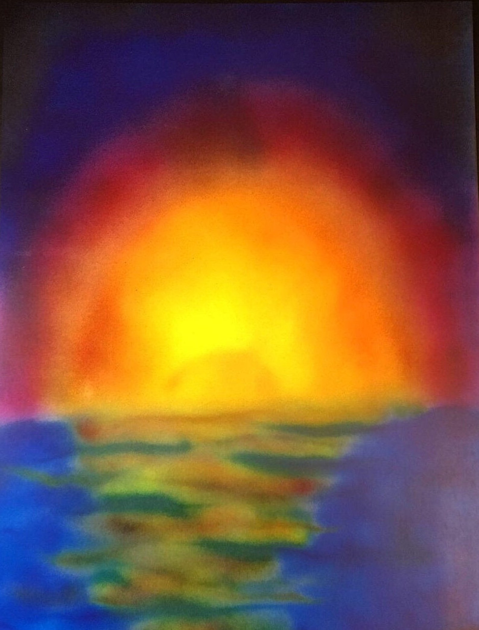 Ocean Sunset Landscape Design Spray Paint Art Part of the Etsy