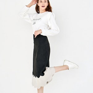 Cloud Suede Band Skirt, a Korean designer, LBYL, made in Korea image 3