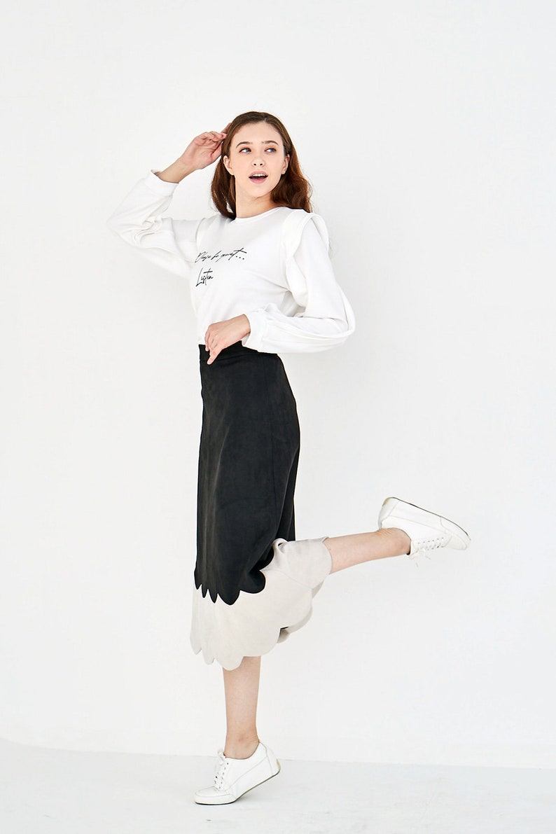 Cloud Suede Band Skirt, a Korean designer, LBYL, made in Korea image 3