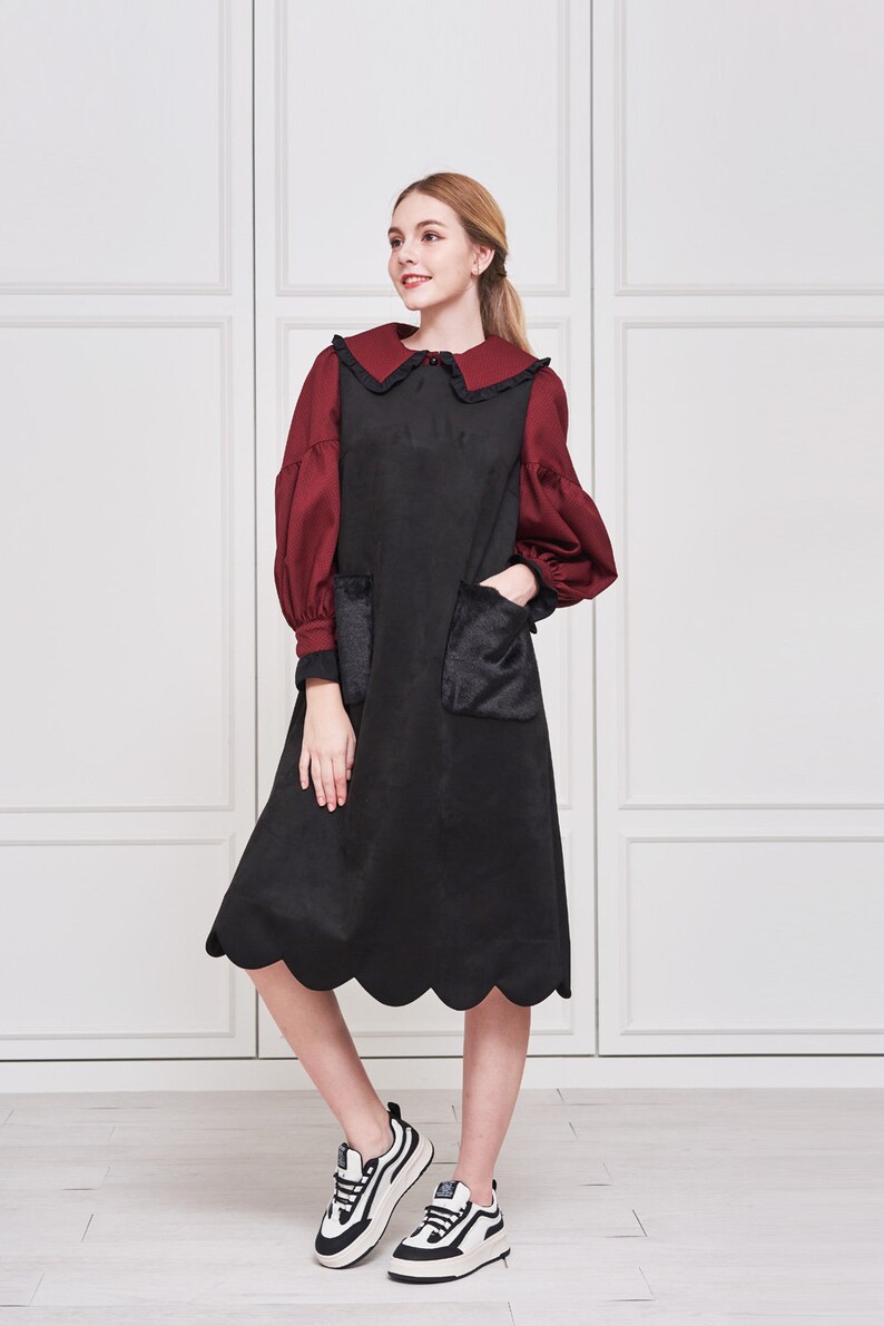 Scarb pocket suede dress2option, A Korean designer, LBYL, made in Korea image 7