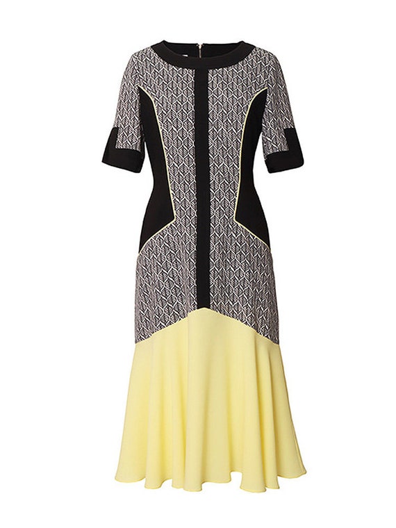 Black Mixed Pattern Dress A Korean designer LBYL made in Etsy