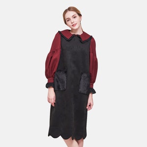 Scarb pocket suede dress2option, A Korean designer, LBYL, made in Korea image 6