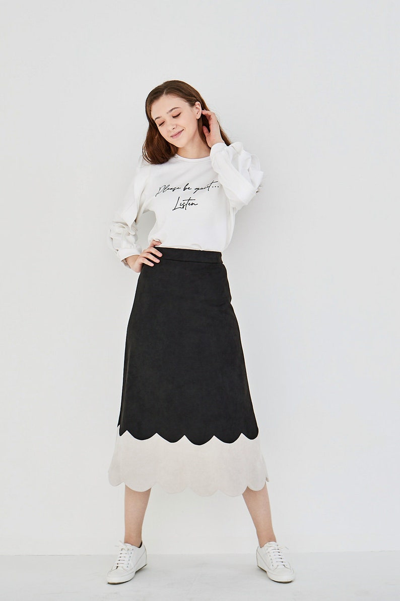 Cloud Suede Band Skirt, a Korean designer, LBYL, made in Korea image 2