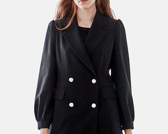 Black Rose Gold Button Jacket, A Korean designer, LBYL, made in Korea