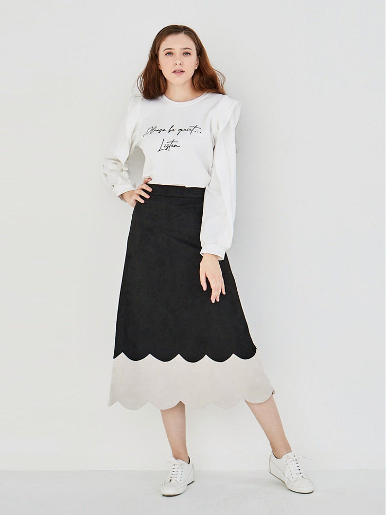 Cloud Suede Band Skirt, a Korean designer, LBYL, made in Korea image 1