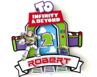Buzz Lightyear Toy Story Themed 3D Birthday Party Cake Topper