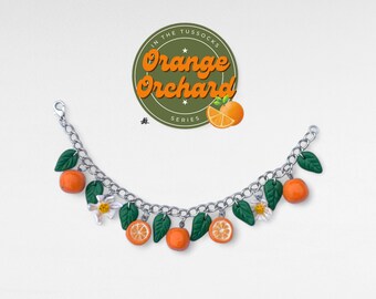 Orange Orchard Series | Fruit Charm Bracelet | Polymer Clay Jewellery