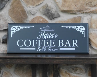 Coffee bar personalized sign