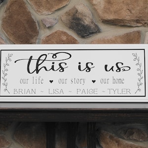 Personalized Family Name Sign: This is Us - Our Life, Story, Home